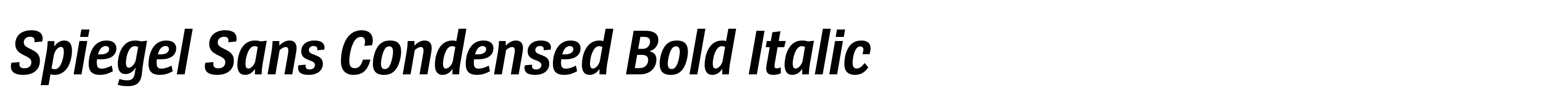 Spiegel Sans Condensed Bold Italic
